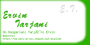 ervin tarjani business card